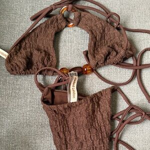 Jaded London Chocolate Textured Bikini